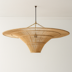 Iluminação Decorativa Pendente para Sala e Varanda com Fibra Natural