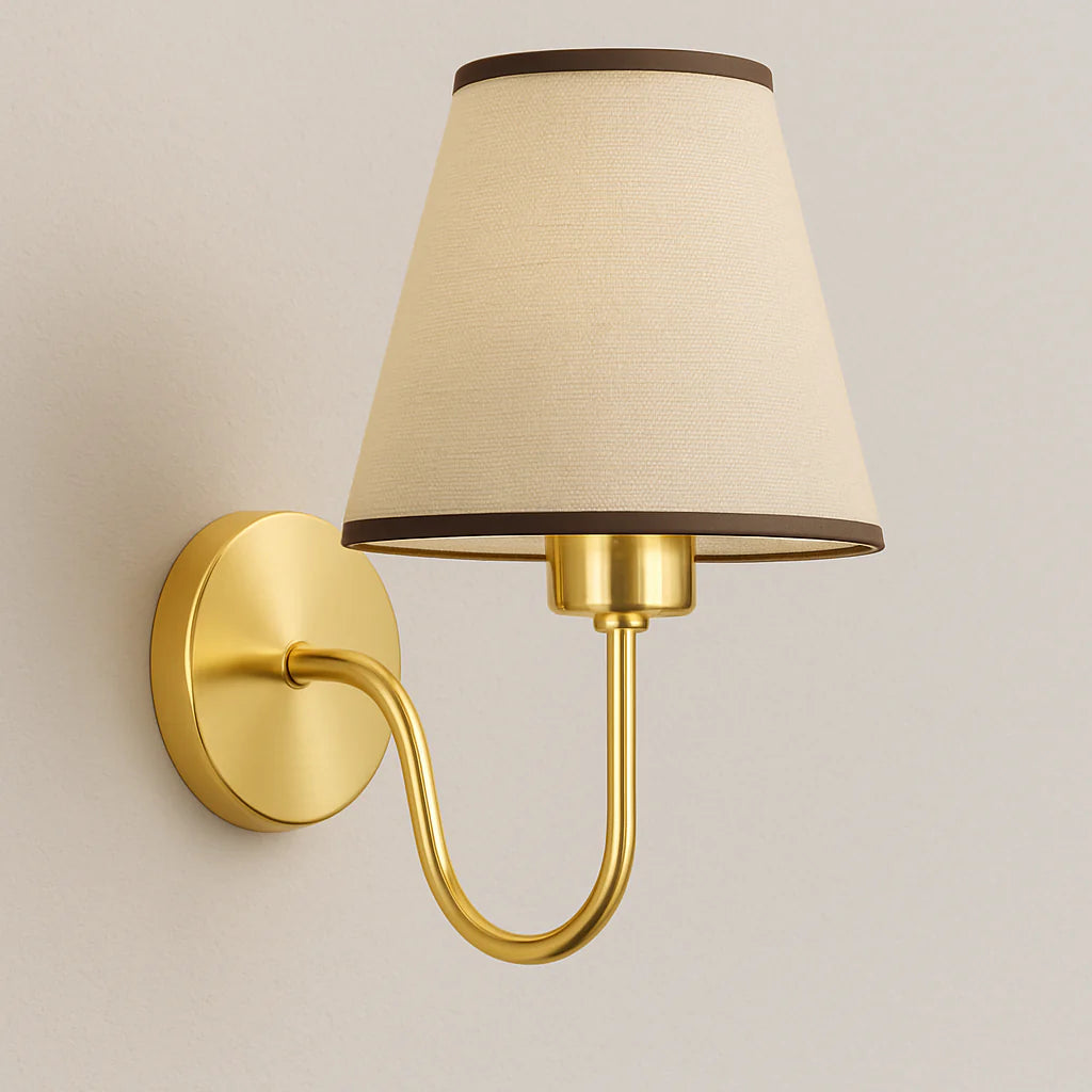 Iluminação Aconchegante para Parede em Quartos e Salas com Cúpula de Tecido