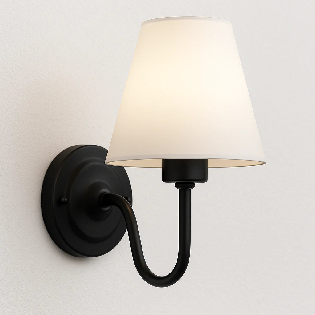 Iluminação Aconchegante para Parede em Quartos e Salas com Cúpula de Tecido