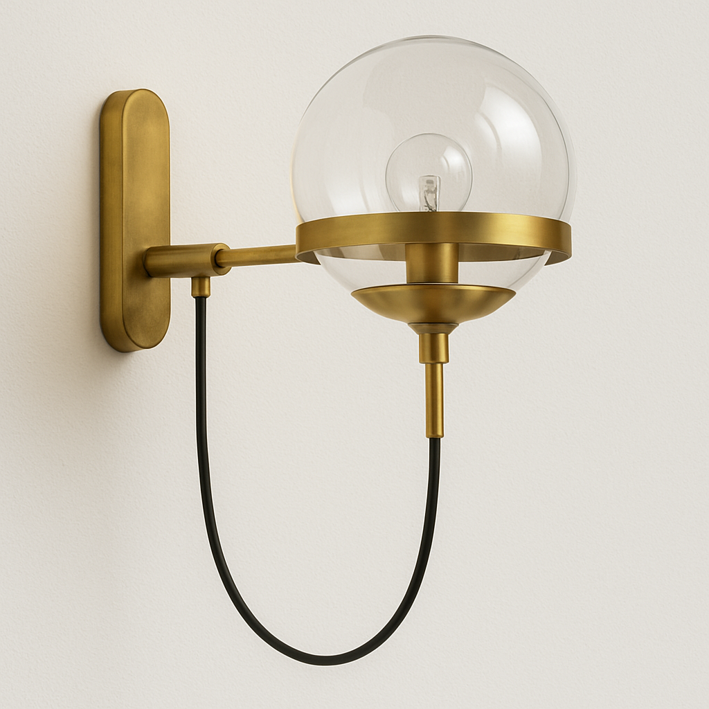 Luminária de Parede para Ponto Focal Decorativo com Globo de Vidro Fosco