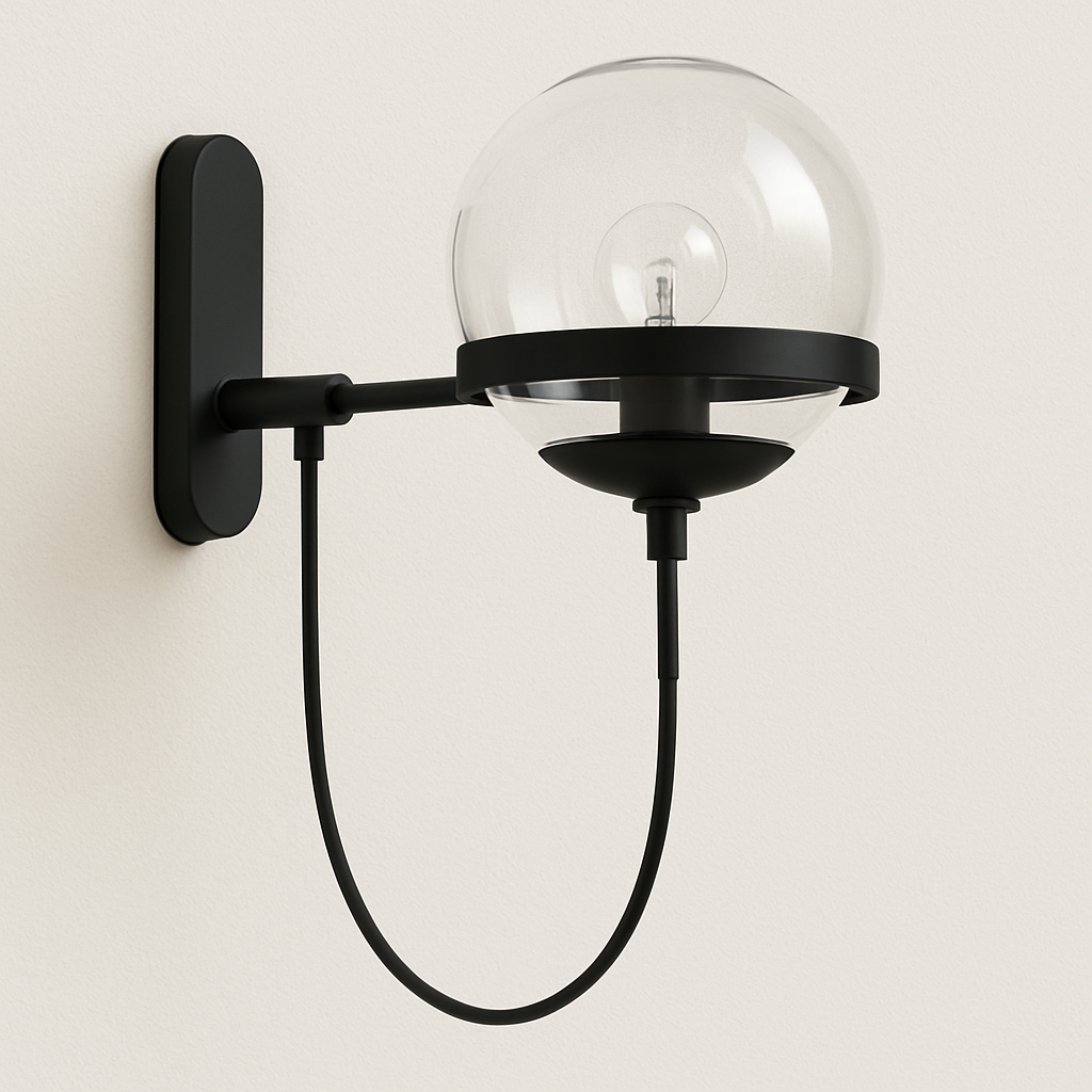 Luminária de Parede para Ponto Focal Decorativo com Globo de Vidro Fosco