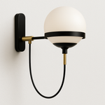 Luminária de Parede para Ponto Focal Decorativo com Globo de Vidro Fosco