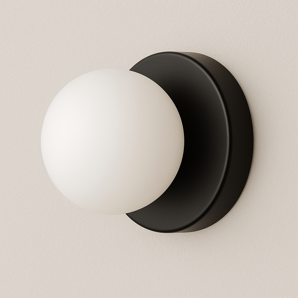 Iluminação Decorativa Suave para Paredes com Globo de Vidro Fosco