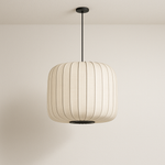 Iluminação Decorativa Pendente para Ambientes com Cúpula em Tecido