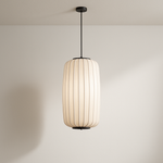 Iluminação Decorativa Pendente para Ambientes com Cúpula em Tecido