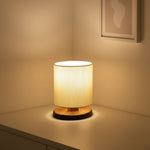 Iluminação Aconchegante de Mesa para Quartos e Salas com Cúpula de Linho