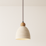 Luminária Pendente Moderna Minimalista Travertino Madeira Pogra