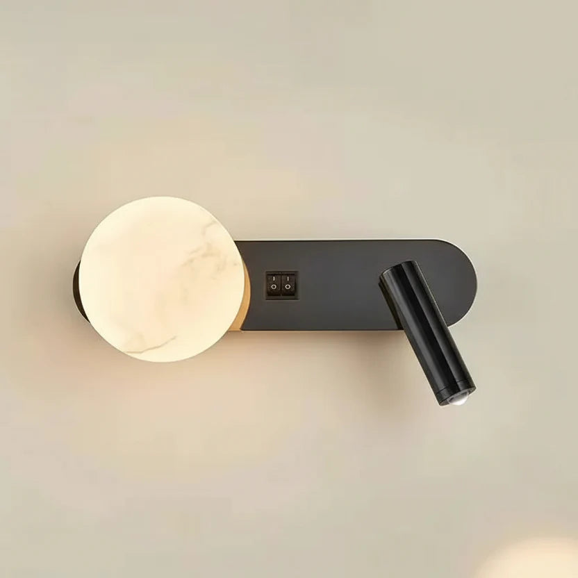 Lâmpada de parede moderna nórdica, preto e branco, minimalista, sala de estar, sofá fundo, luz decorativa, quarto luxuoso, cabeceira