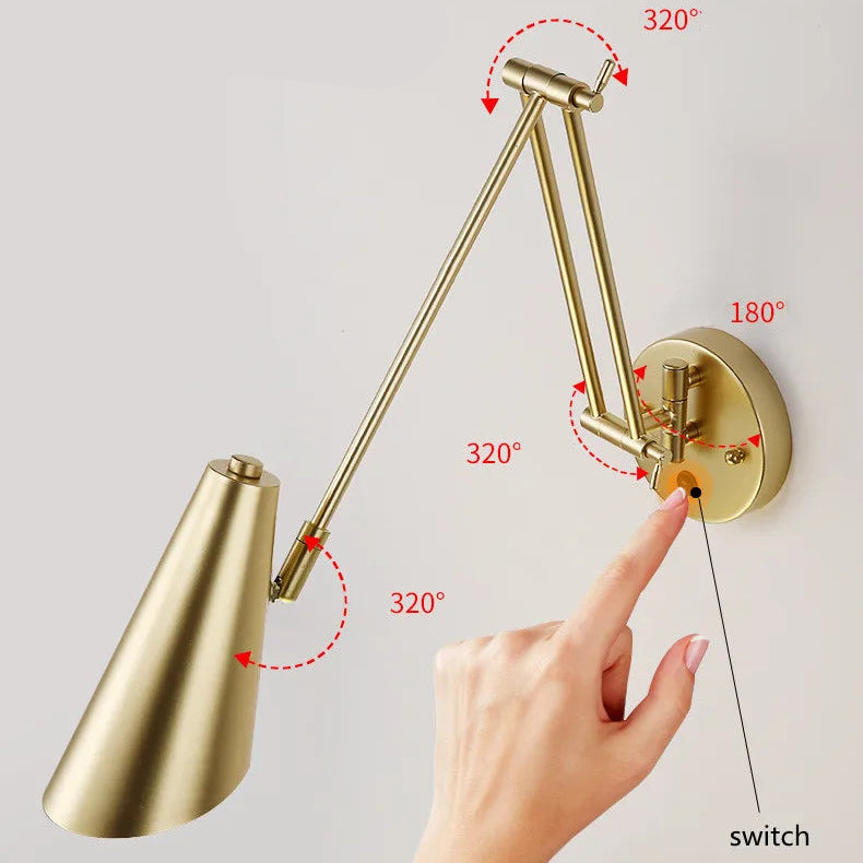 Iluminação Direcionada de Parede para Leitura com Arandela Articulada