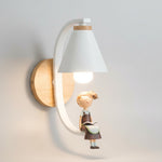 Luminária de parede moderna de madeira, modelo criativo de resina, lâmpadas de parede para sala de estar, quarto infantil, decoração nórdica de casa