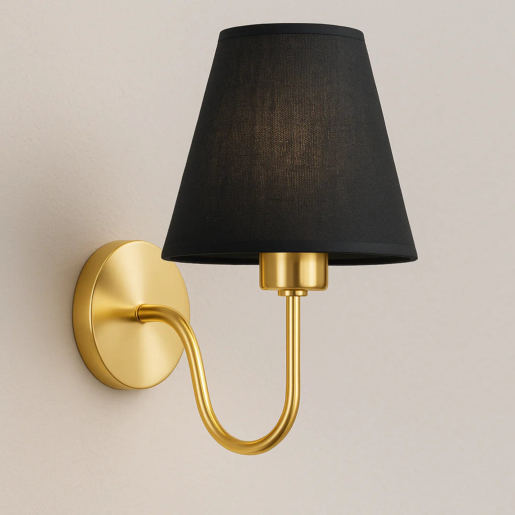 Iluminação Aconchegante para Parede em Quartos e Salas com Cúpula de Tecido