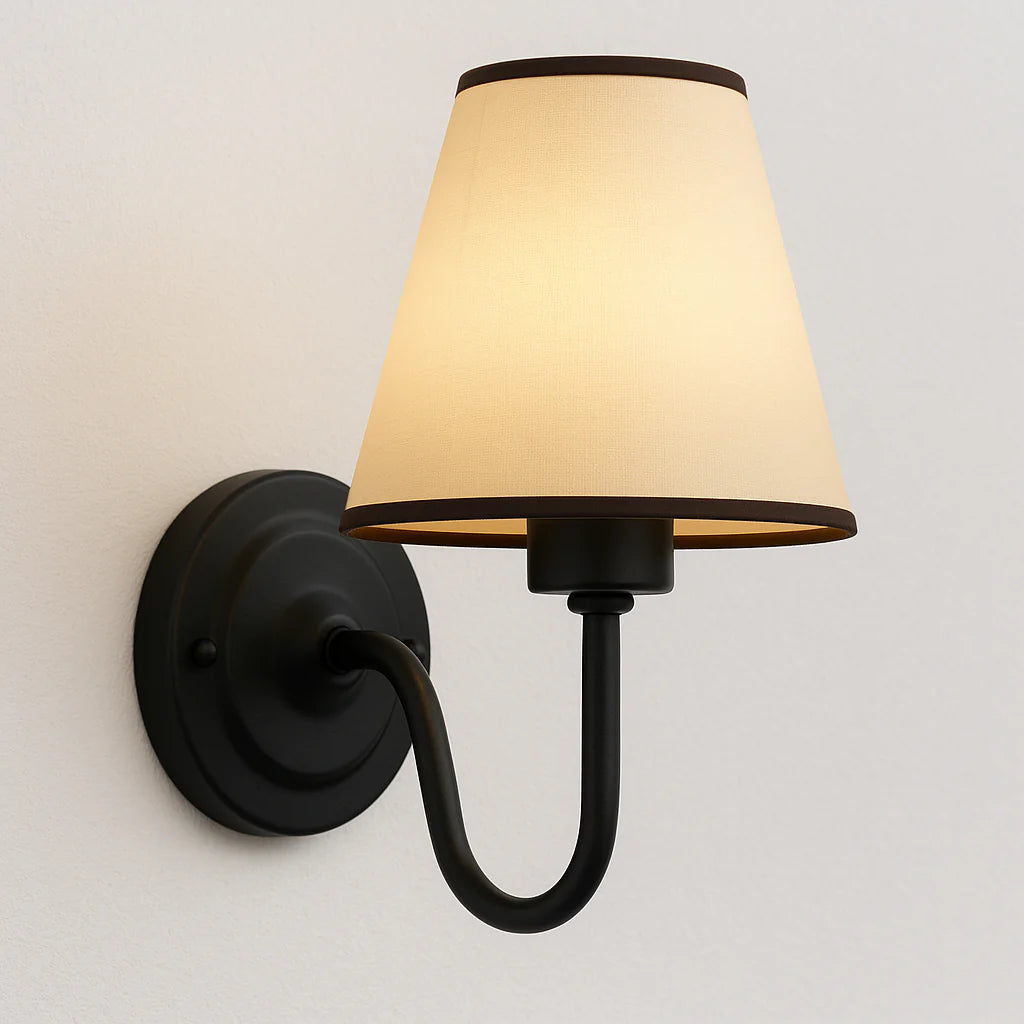 Iluminação Aconchegante para Parede em Quartos e Salas com Cúpula de Tecido