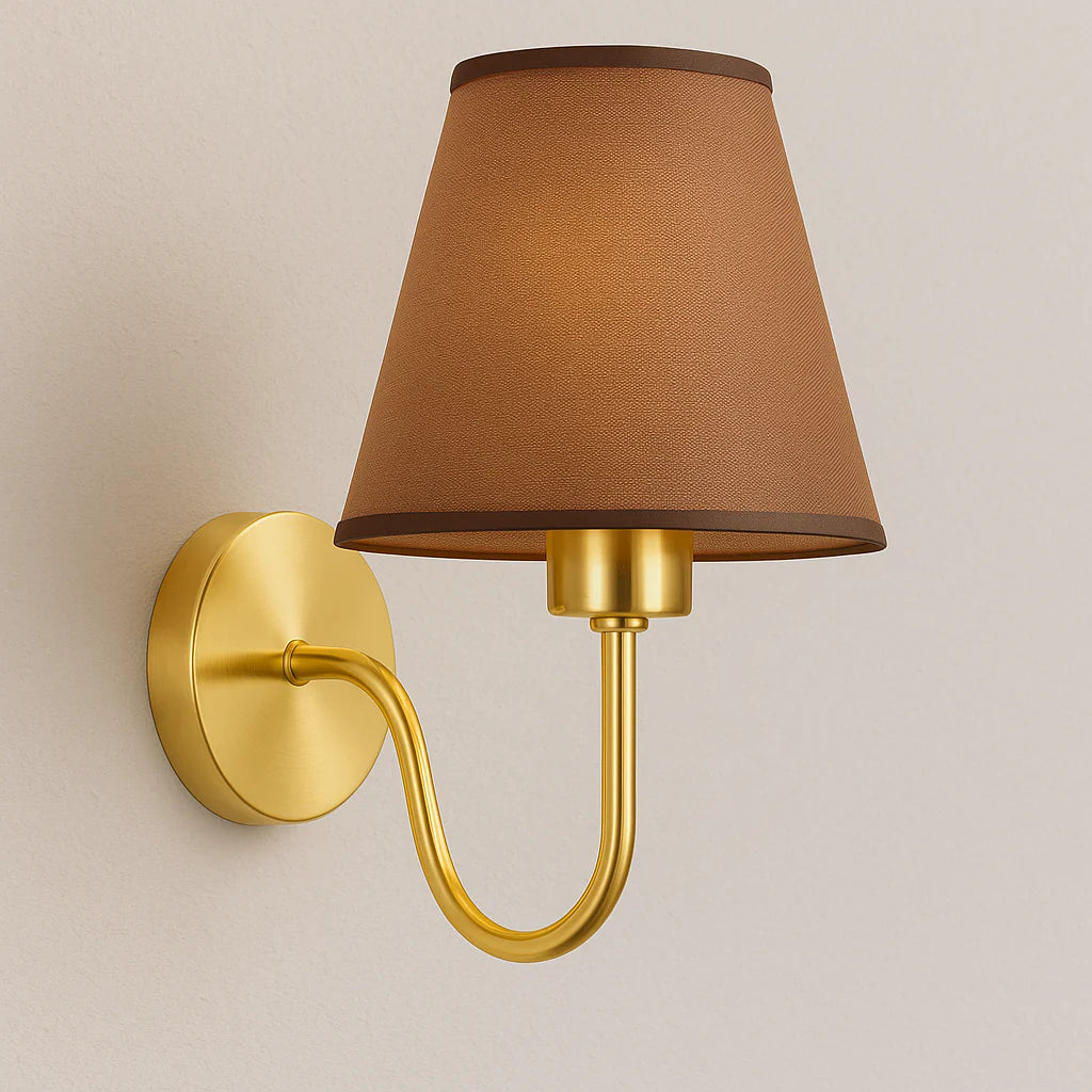 Iluminação Aconchegante para Parede em Quartos e Salas com Cúpula de Tecido