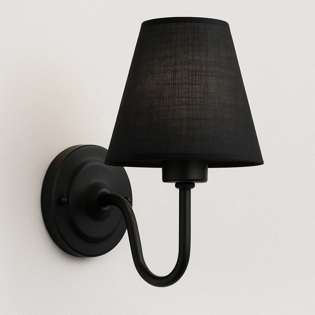 Iluminação Aconchegante para Parede em Quartos e Salas com Cúpula de Tecido