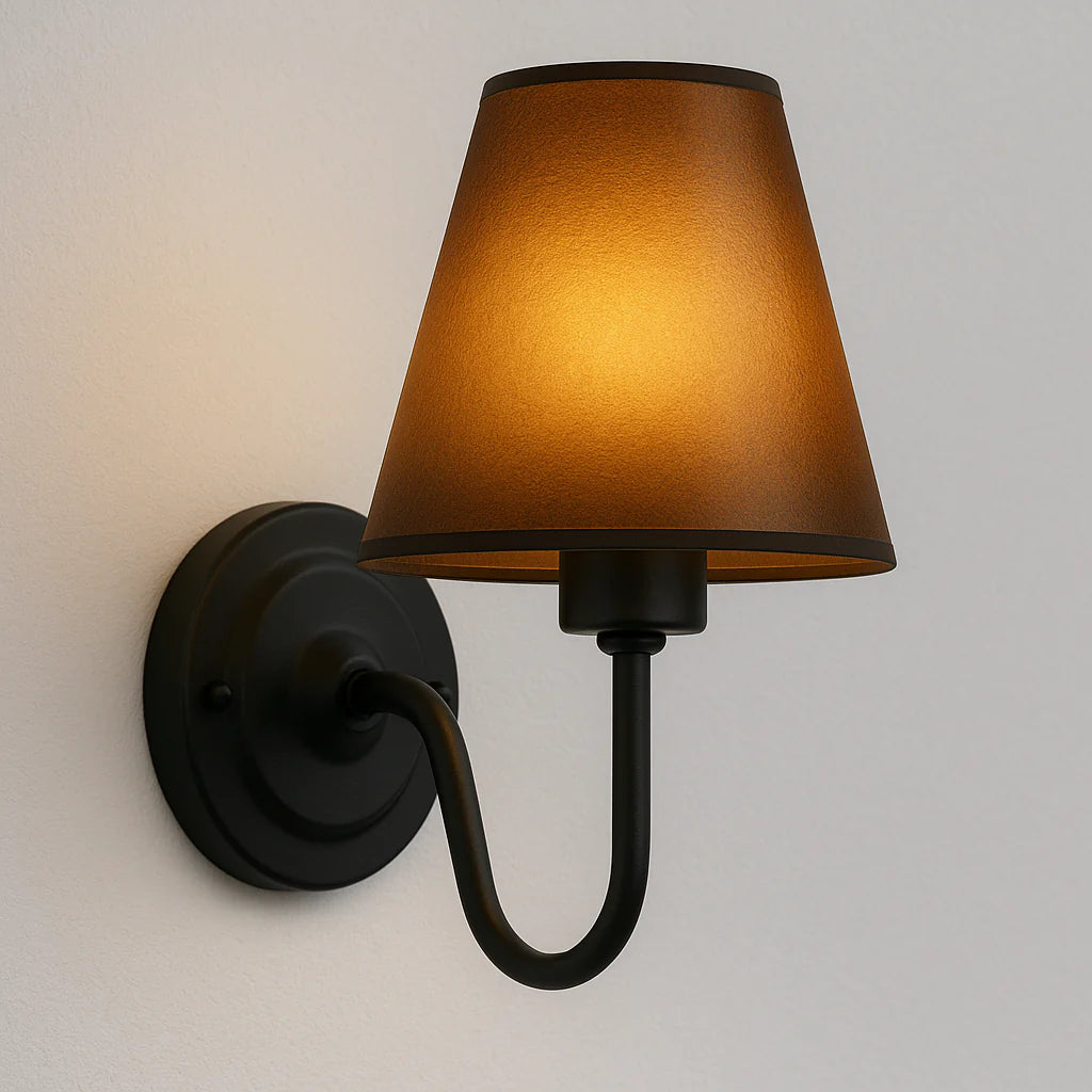 Iluminação Aconchegante para Parede em Quartos e Salas com Cúpula de Tecido