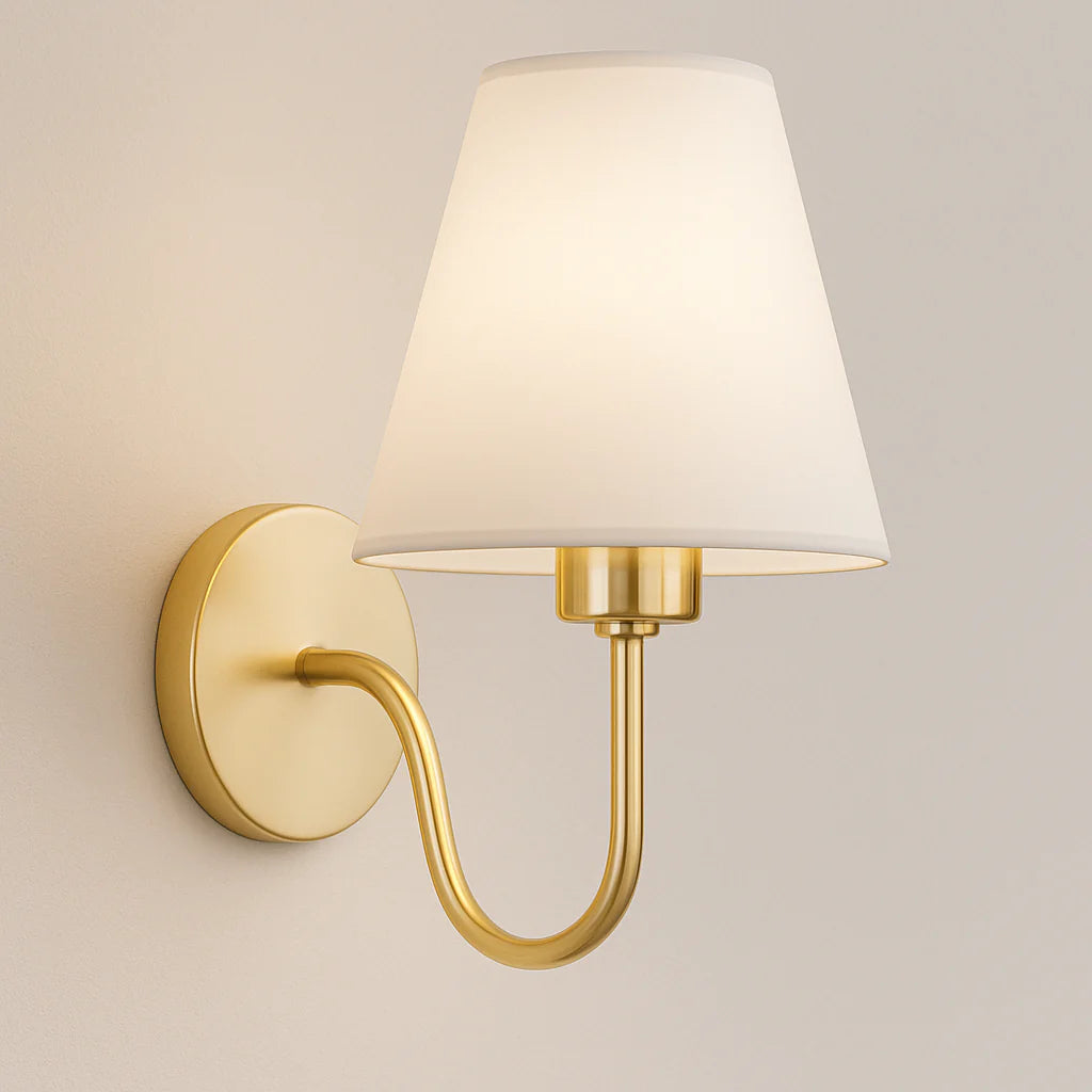 Iluminação Aconchegante para Parede em Quartos e Salas com Cúpula de Tecido