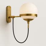 Luminária de Parede para Ponto Focal Decorativo com Globo de Vidro Fosco