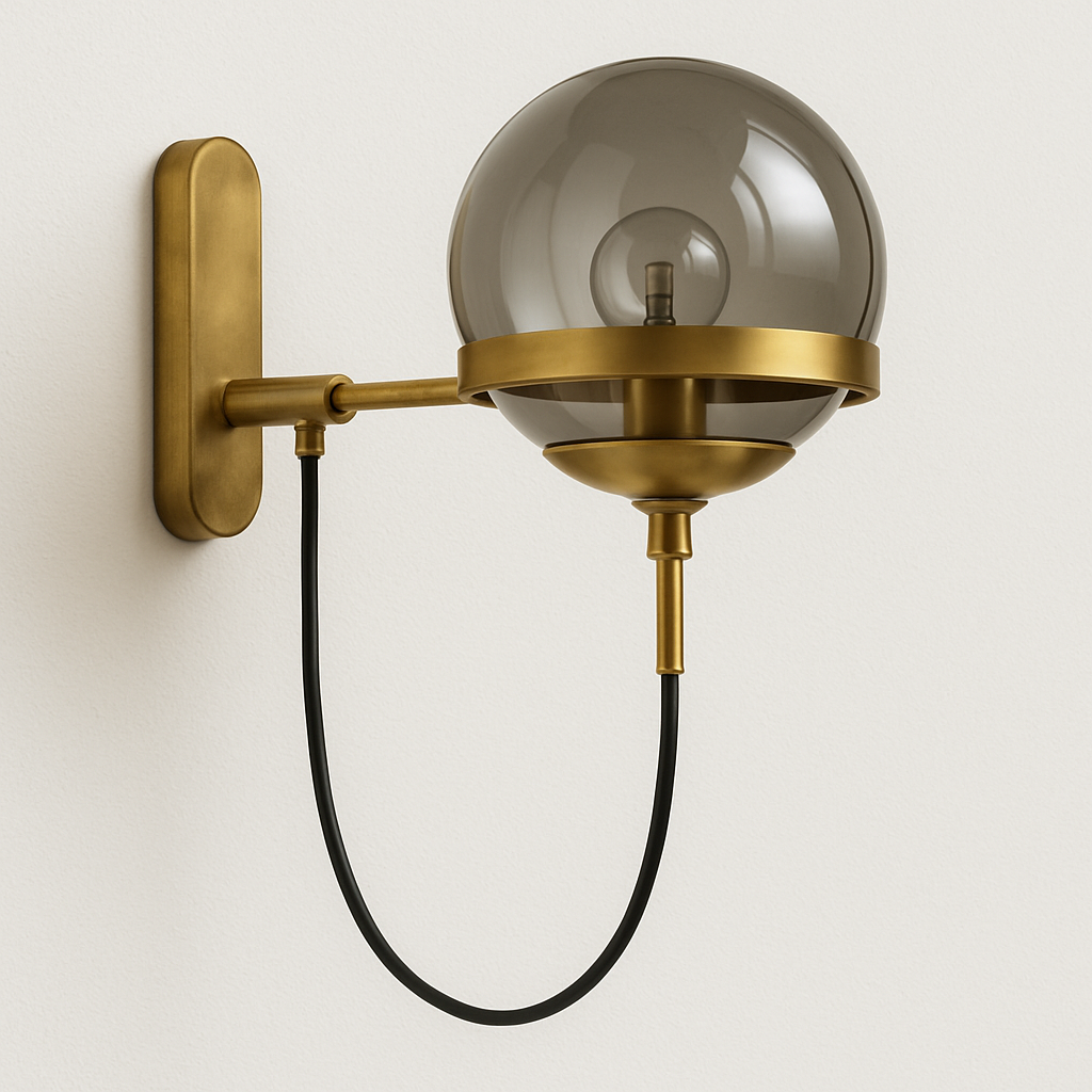 Luminária de Parede para Ponto Focal Decorativo com Globo de Vidro Fosco