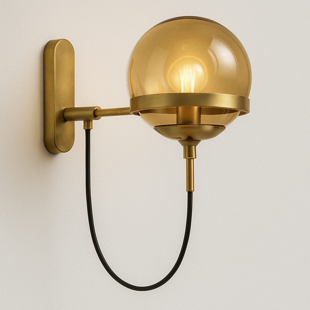 Luminária de Parede para Ponto Focal Decorativo com Globo de Vidro Fosco