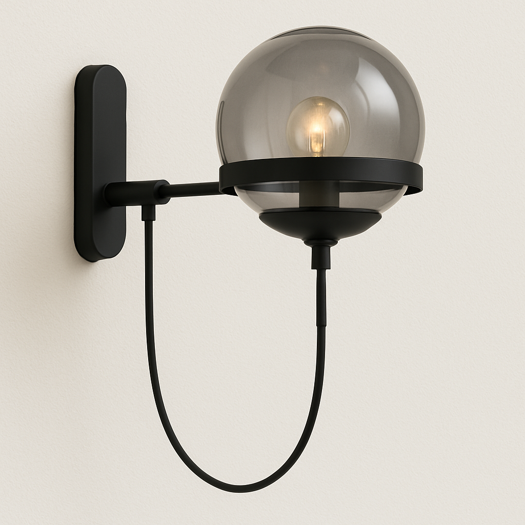Luminária de Parede para Ponto Focal Decorativo com Globo de Vidro Fosco