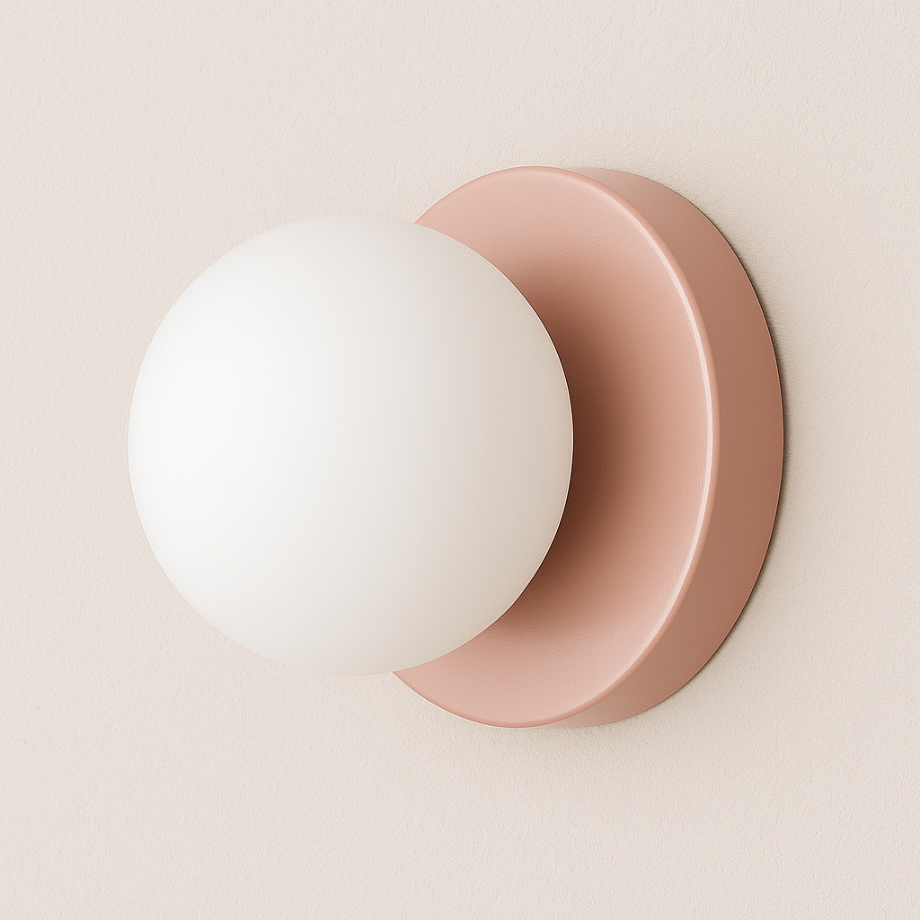 Iluminação Decorativa Suave para Paredes com Globo de Vidro Fosco