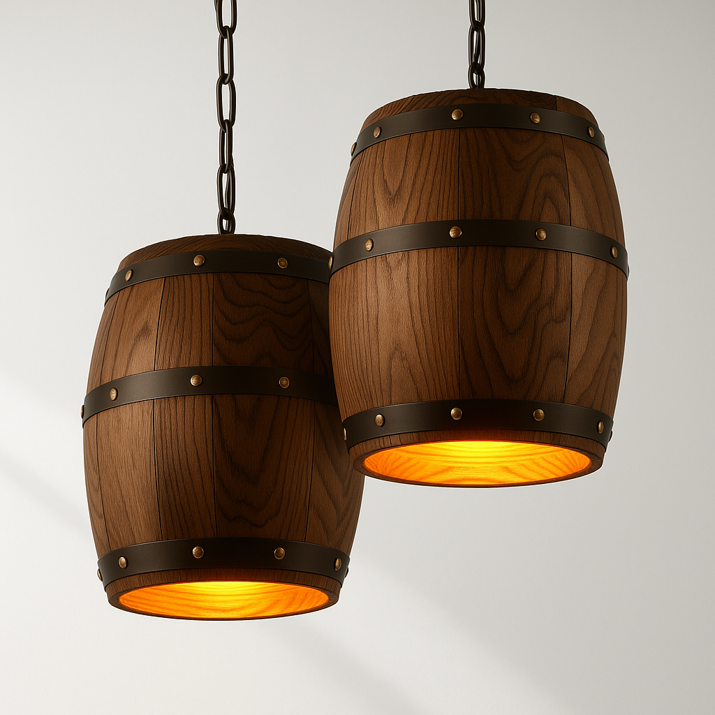 Iluminação Decorativa Pendente para Ambientes em Madeira