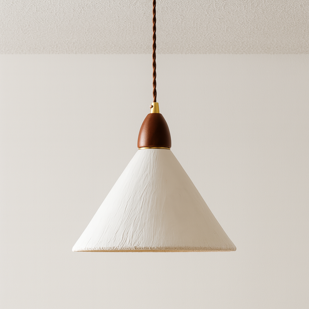 Iluminação Decorativa Pendente para Salas e Mesas com Papel e Madeira